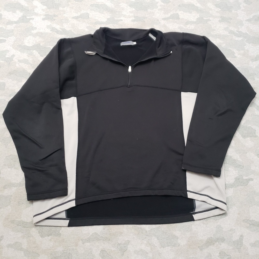 Schoffel Top Womens XL Black Quarter Zip Long Sleeve Fleece